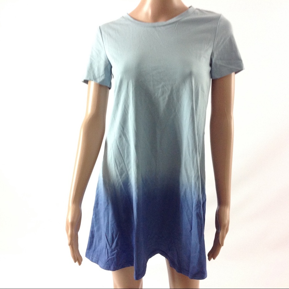 Women Dress Mini Size XS Blue Ombre